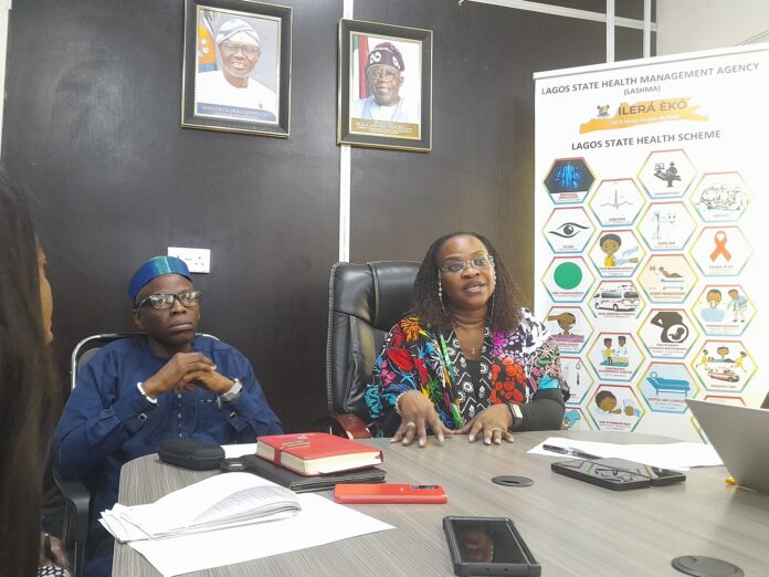 Caption: Barr. Ayo Adebusoye, the Chairman, Board of Trustees at LACSOP and the Lagos State JLA Nigeria Focal Point, and Dr. Emmanuel Zamba, the Permanent Secretary of LASHMA, during an advocacy visit by LACSOP and JLA to LASHMA office in Alahusa.