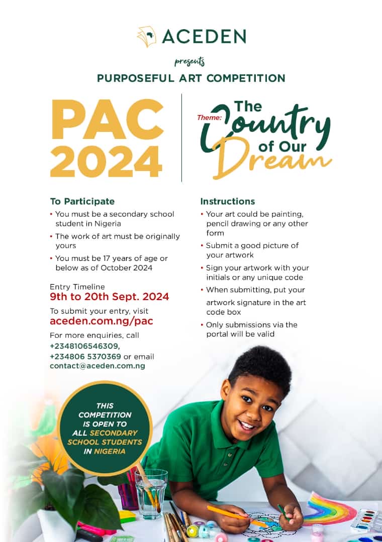 ACEDEN Launches Purposeful Art Competition (PAC)to Inspire Young Nigerians